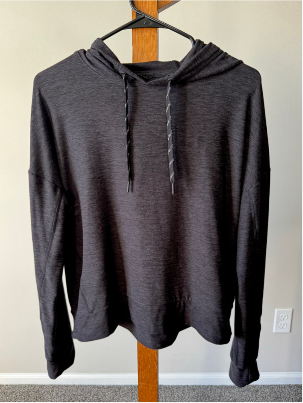 Women's FLX Travel Leisure Hoodie Size M Dark Charcoal Black